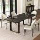 78"-118" Minimalist Extendable Dining Table with Sintered Stone Desktop, Black