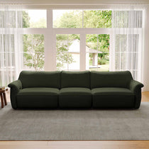 Vero Power Sleeper Sofa in Olive Green Mesh Fabric, Modern Modular Design, Perfect for Living Spaces.