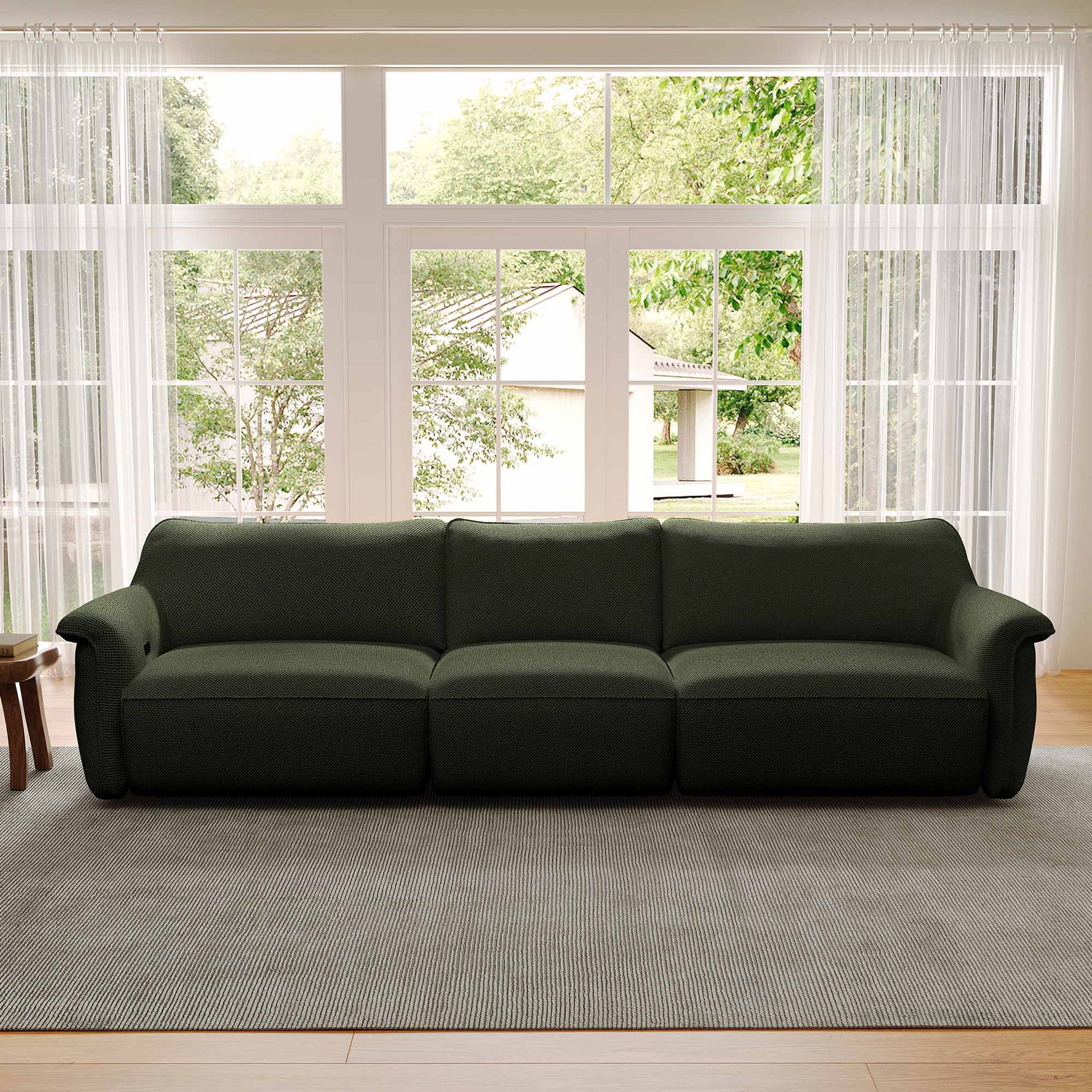 Eureka ergonrmic morden beautiful slider power sofa, 3 seater ,Green