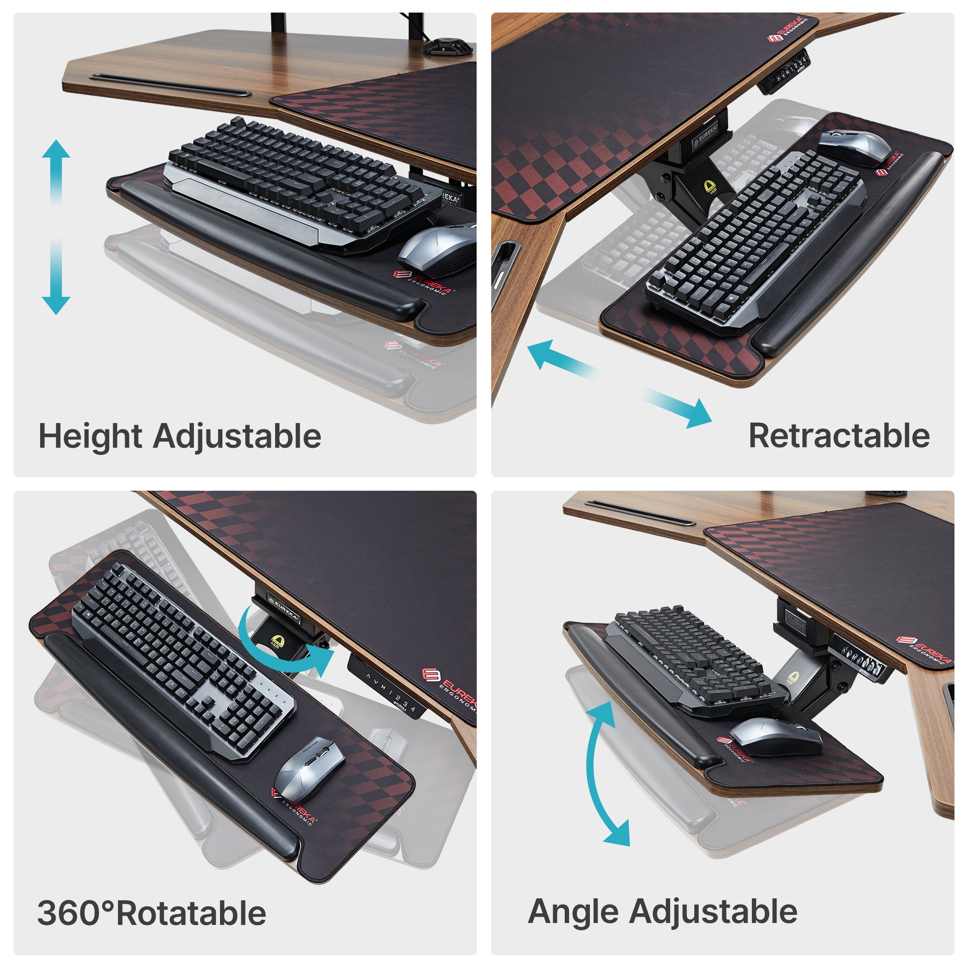 Desk with Adjustable Keyboard Tray
