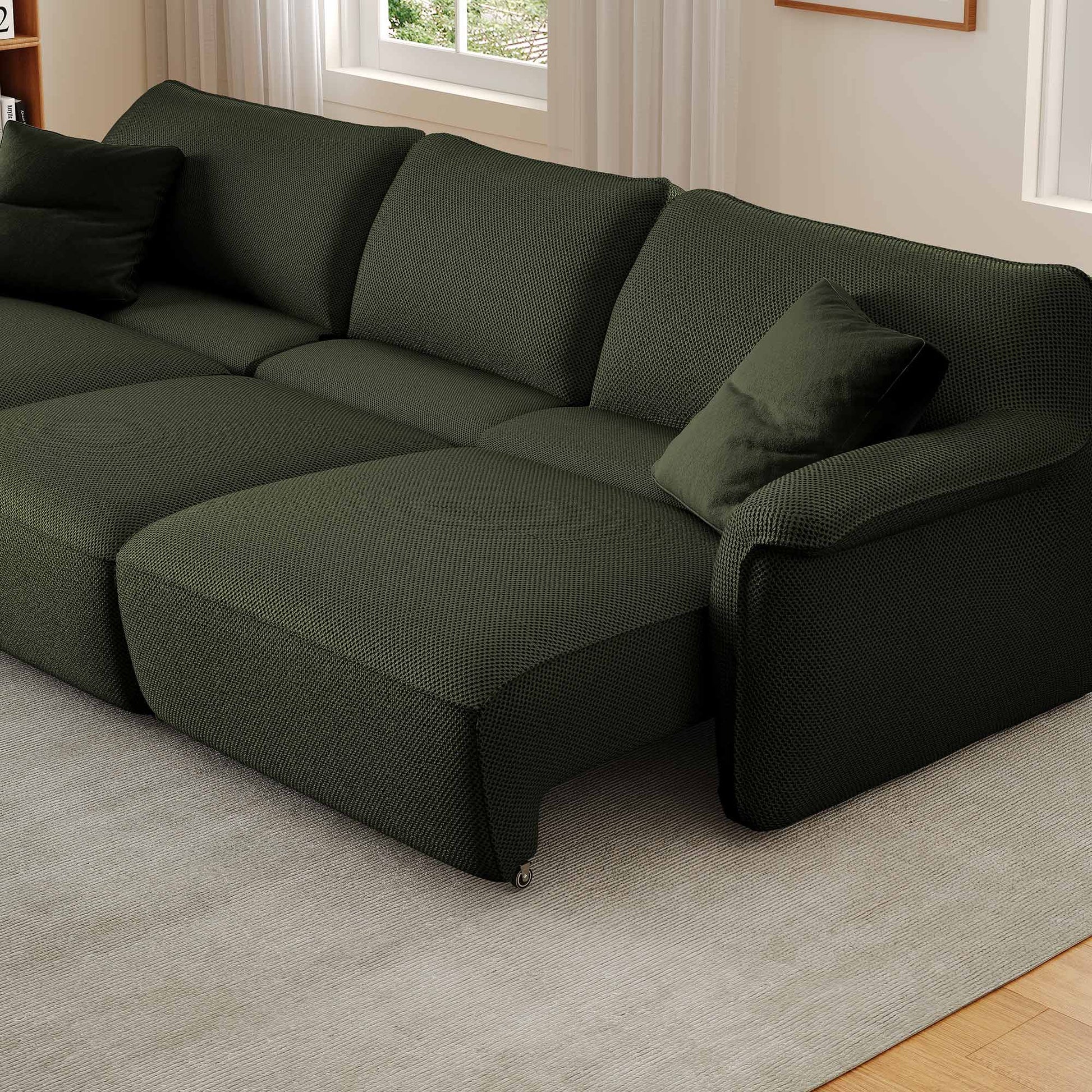 adjutable sofa bed , 3 seater ,Green