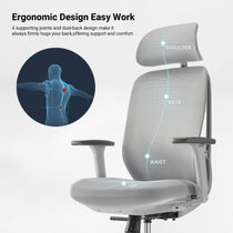 Eureka Ergonomic office chair with 4-point ergonomic support design for shoulder back waist and hip comfort