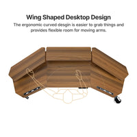 Aero Pro, 72x23 Wing Shaped Standing Desk with Accessories Set