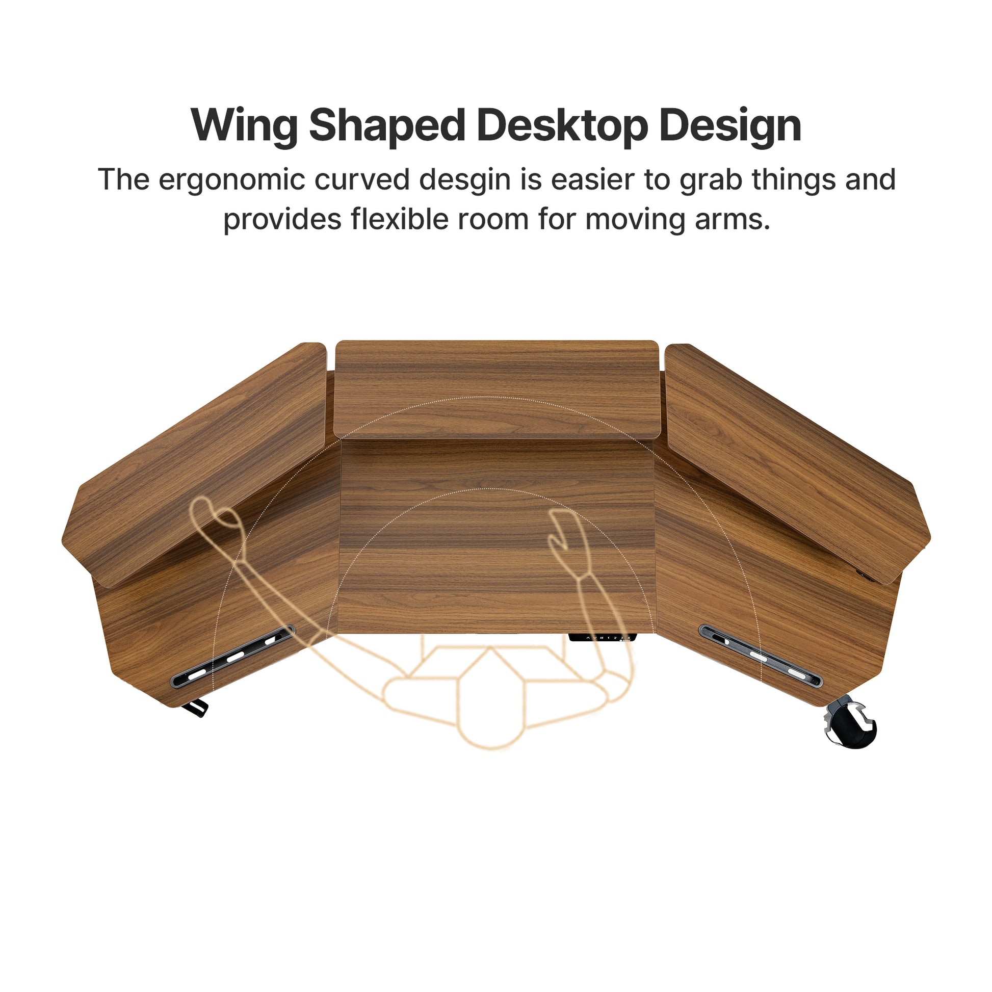Wide Wing Shaped Desktop Design