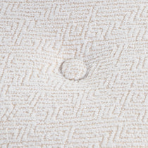 Nibbles Upholstered Dining Chair Detail: White Geometric Fabric and Button.