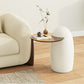 33" White Cat Claw Round Coffee Table With Penguin Side Table Set