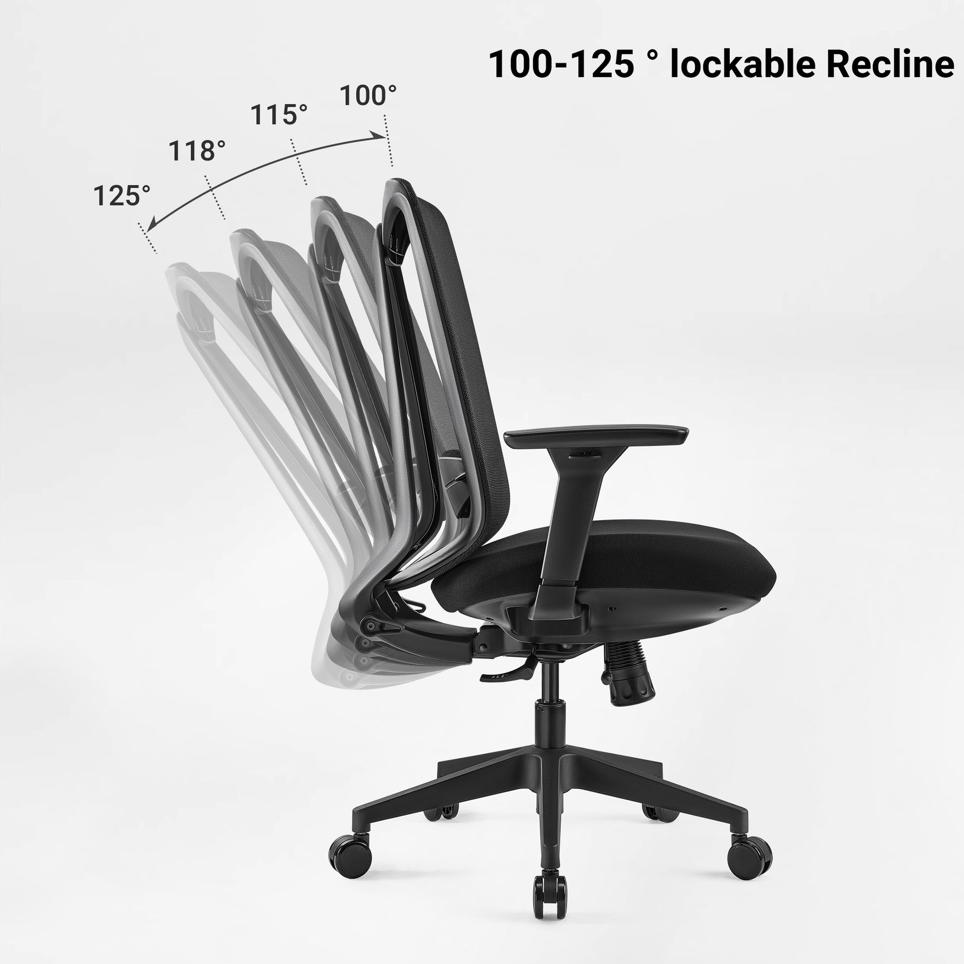 Nico Ergonomic Office Chair With Black Mesh Back, Adjustable Back Curve&Lumbar Support, Ergonomic Design,Recline