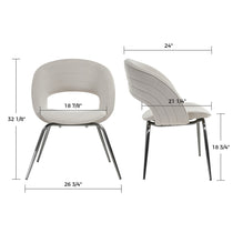 Shanean Velvet Dining Chair in Off-White With Dimensions: 32 1/8 Height, 24 Width, 21 1/4 Seat, Modern Design.