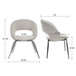  Velvet Dining Chair 1 Pc,Off-White. Dimensions