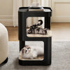 13.98" 3-Tier Cat Tower & Side Table - Black