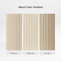 Eureka Ergonomic Opal Desk Modesty Panel color variation under warm, bright, and dim light.