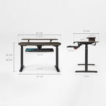 55" Wing-Shaped Standing Desk: Elevate your home office productivity with a contoured workspace and integrated monitor riser.