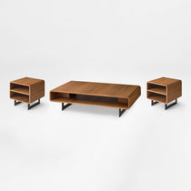 47" Walnut 3-Piece Coffee Table and Side Table Set