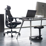 LiberNovo Omni in Home Office Ergonomic Office Chair and Footrest, Midnight Black
