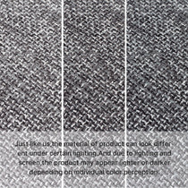 Solace Dining Chair Fabric Detail: Gray and White Woven Upholstery, Color Variation Due to Lighting.