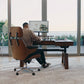 Executive Office Set:  Ark Standing Desk & Napa Leather Chair