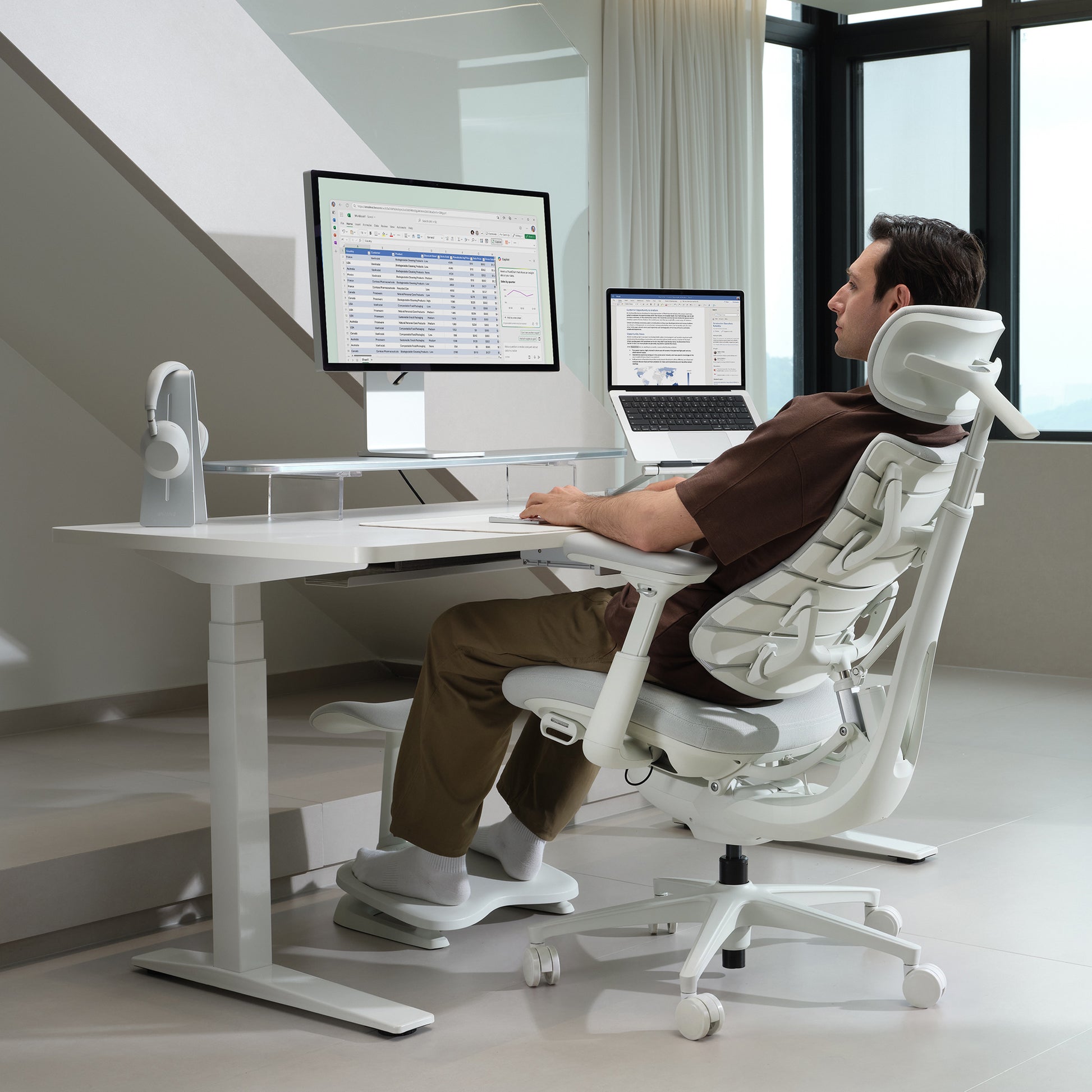 LiberNovo Omni Pro in Home Office,  Ergonomic Office Chair for Professional Workspace, Glacier