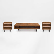 47" Walnut 3-Piece Coffee Table and Side Table Set