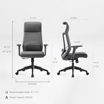 Eureka Ergonomic Valen Executive Office Chair product dimension