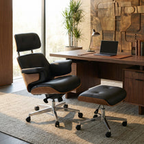 Mathias Leather Executive Chair with Ottoman