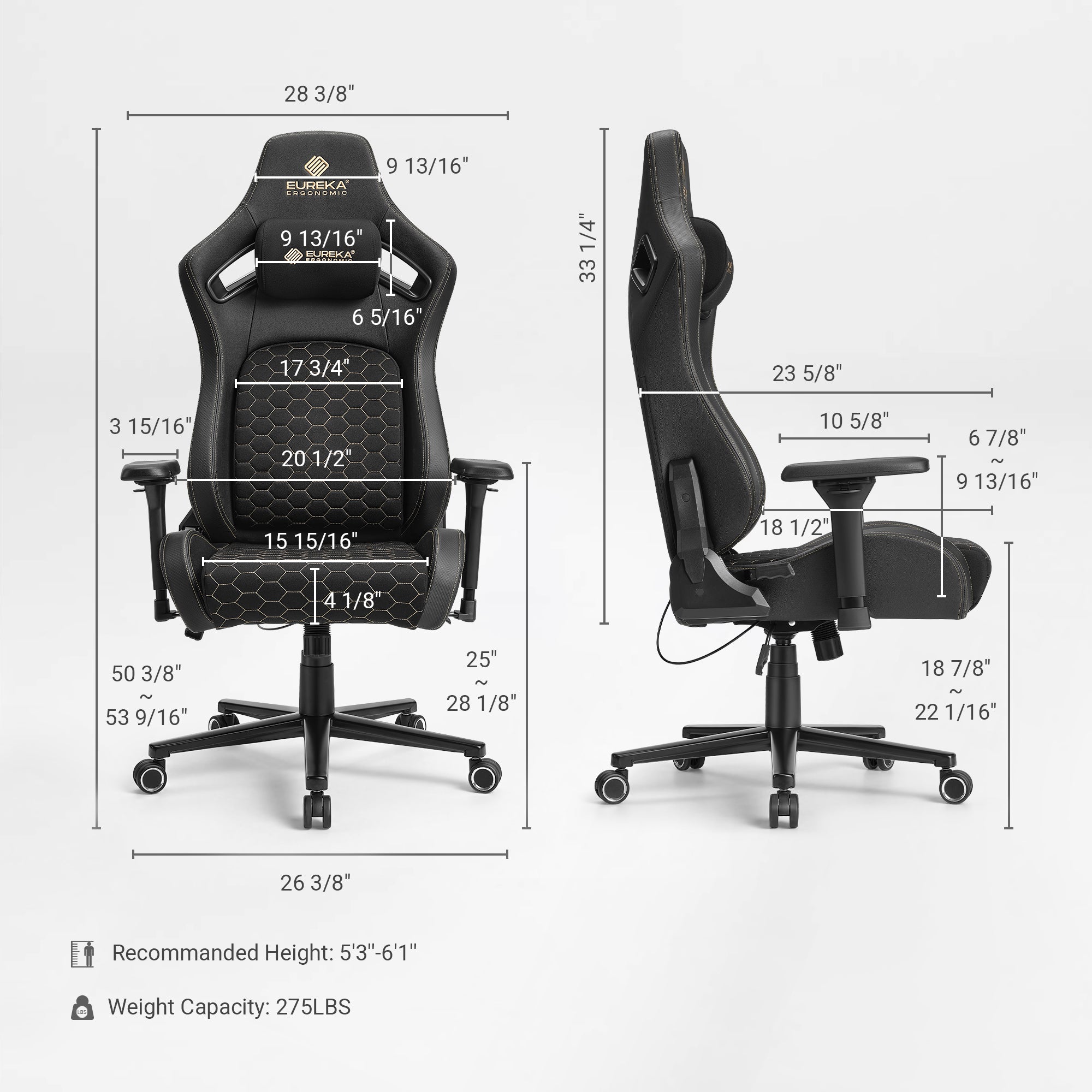 Eureka Ergonomic adjustable lumbar support for office and gaming chair