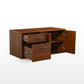 Zen Pro, 86'' Executive Standing Desk and File Cabinets, Black & Walnut