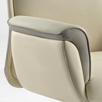 Royal Microfiber Leather Executive Office Chair – Beige Armrests With Thickened Padding for Enhanced Comfort.
