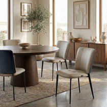 Aspen, Upholstered Dining Side Chairs Set of 2,  Indigo Blue& Off-White