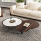 55" Modern Irregular Walnut Coffee Table