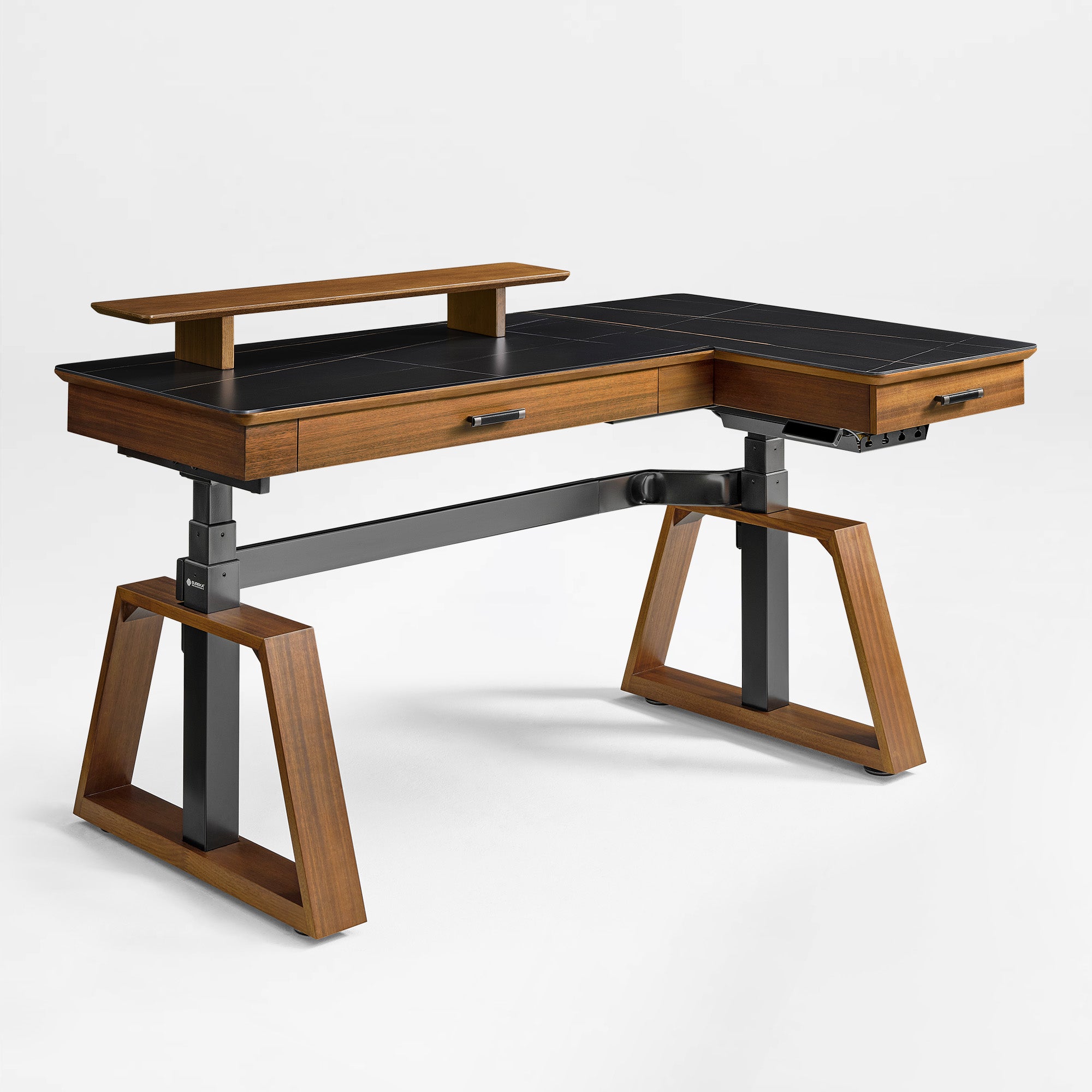 Eureka Ergonomic 63'' L Shape Executive Standing Desk with Slate Top
