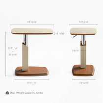 Height-Adjustable Saddle Leather C-Shaped Side Table