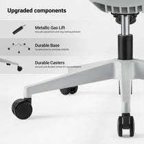 Eureka Ergonomic office chair with durable metal gas lift, stable base, and smooth rolling casters