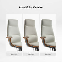 Eureka Ergonomic Cruz Faux Leather Executive Office Chair front showcasing color variation under warm, bright, and dim light.