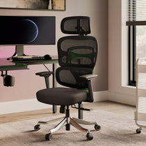 Axion Ergonomic Hybrid Chair in a Modern Home Office Setting, Ergonomic Design for Gaming.