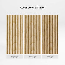 Eureka Ergonomic Aurelia Fluted File Cabinet, Light Oak wood grain color variations under different lighting
