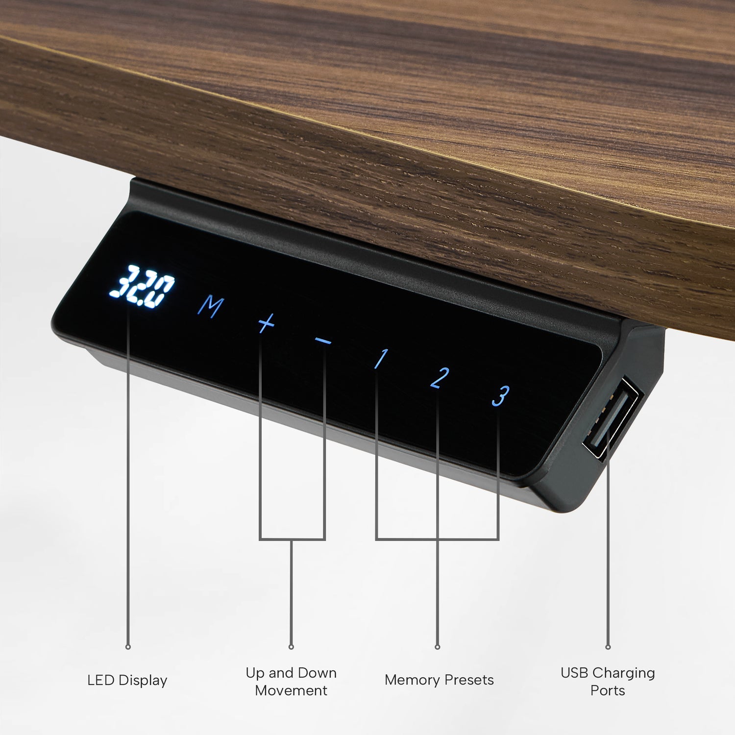 EUREKA ERGONOMIC Unique Shape Office Standing Desk Visual Digital Display Screen