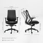 Eureka Ergonomic Lira ergonomic office chair side profile, black frame, light beige mesh back, gray seat, five-star base with casters spec.
