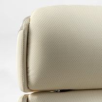 Royal Microfiber Leather Executive Office Chair – Beige Seat and Backrest With Breathable Design and Refined Stitching.