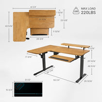 L-Shaped Standing Desk with Accessories Set (60"x23")