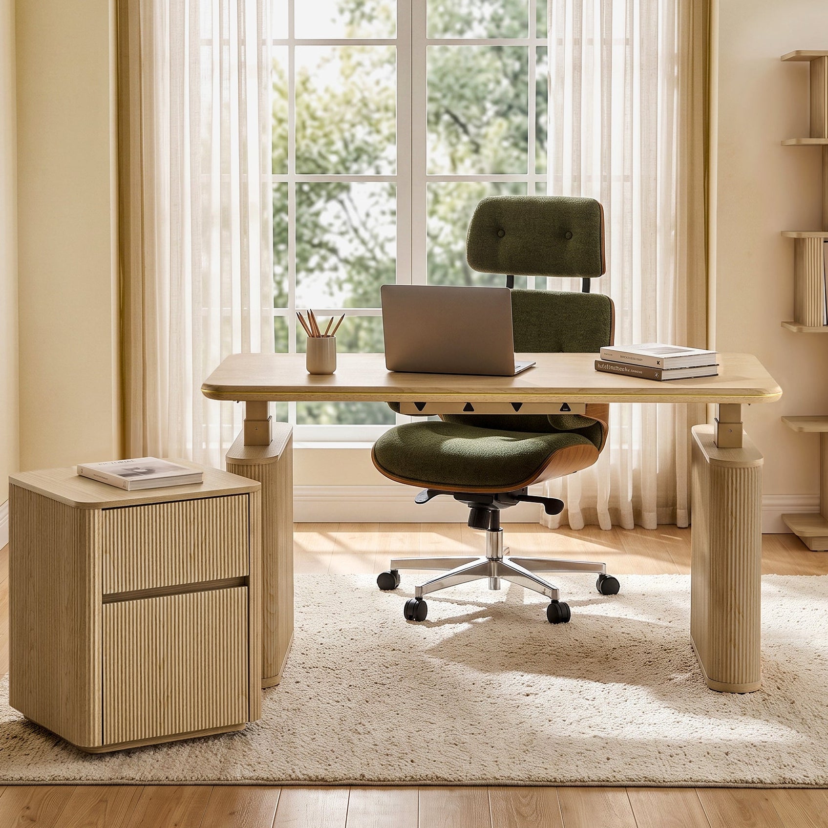 Aurelia, Fluted Standing Desk 60