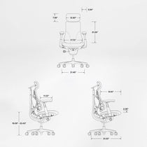 Eureka Ergonomic LiberNovo Omni Pro white chair dimensions