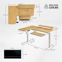 L-Shaped Standing Desk with Accessories Set (60"x23")