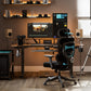 Axion Modern home office setup with a gaming chair, desk, and computer equipment Blue_Fabric