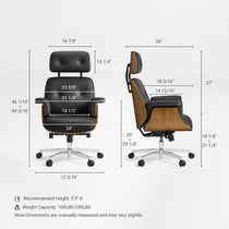 Eureka Ergonomic Mathias ivory leather chair beside a window
