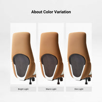 Eureka Ergonomic Cruz Faux Leather Executive Office Chair back showcasing color variation under warm, bright, and dim light.