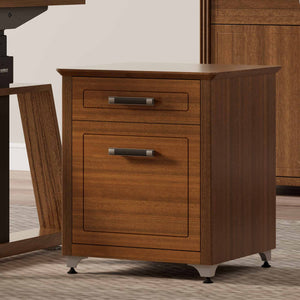 Dark Walnut 19 File Storage Cabinet - Wooden 2-Drawer Modern Cabinet.