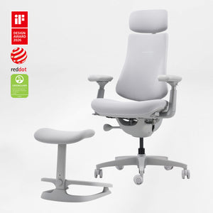 Eureka Ergonomic LiberNovo Omni white mechanism closeup