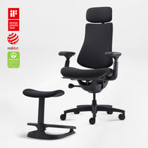 Eureka Ergonomic LiberNovo Omni black chair with footrest