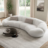 Adele, 141" Modern Curved Sofa - White