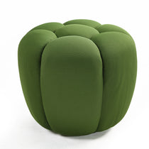 Green Luca Ottoman. Featuring Unique Floral Design With Durable Linen Blend Fabric, Perfect for Living Room.